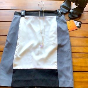 Narciso Rodriguez white/steel/black pencil skirt